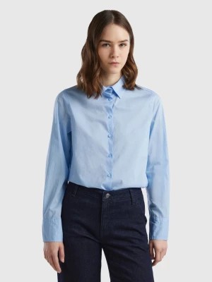 Zdjęcie produktu Benetton, Regular Fit Shirt In Light Cotton, size L, Sky Blue, Women United Colors of Benetton