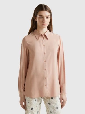 Zdjęcie produktu Benetton, Regular Fit Shirt In Sustainable Viscose, size M, Soft Pink, Women United Colors of Benetton