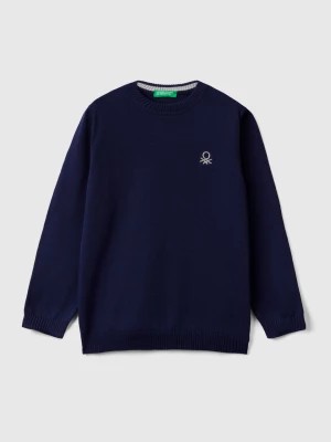 Zdjęcie produktu Benetton, Regular Fit Sweater In 100% Cotton, size 116, Dark Blue, Kids United Colors of Benetton