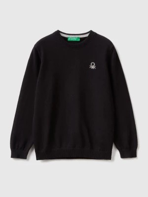 Zdjęcie produktu Benetton, Regular Fit Sweater In 100% Cotton, size 90, Black, Kids United Colors of Benetton