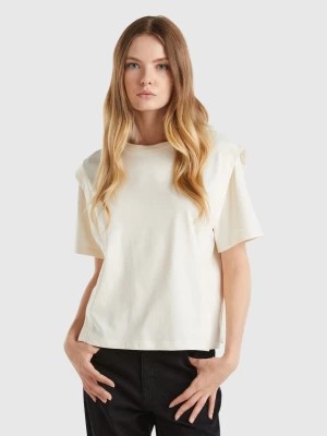 Zdjęcie produktu Benetton, Regular Fit T-shirt With Creases, size XS, Creamy White, Women United Colors of Benetton