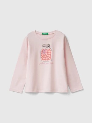 Zdjęcie produktu Benetton, Regular Fit T-shirt With Print, size 104, Pink, Kids United Colors of Benetton