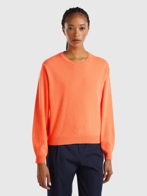 Zdjęcie produktu Benetton, Relaxed Fit Pure Merino Wool Sweater, size M, Orange, Women United Colors of Benetton