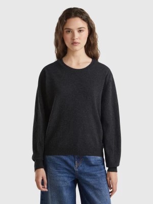 Zdjęcie produktu Benetton, Relaxed Fit Pure Merino Wool Sweater, size XS, Dark Gray, Women United Colors of Benetton