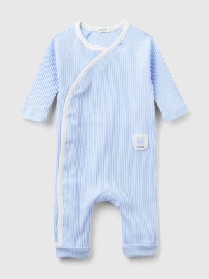 Zdjęcie produktu Benetton, Ribbed Onesie In Organic Cotton, size 56, Sky Blue, Kids United Colors of Benetton