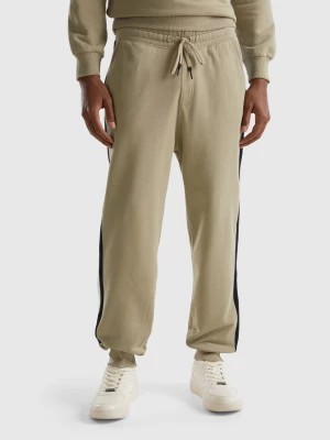 Zdjęcie produktu Benetton, Sage Green Joggers With Stripes, size S, Light Green, Men United Colors of Benetton