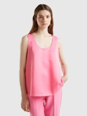 Zdjęcie produktu Benetton, Satin Look Sleeveless Blouse, size M, Pink, Women United Colors of Benetton