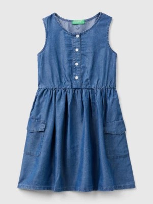 Zdjęcie produktu Benetton, Shirt Dress In Chambray, size S, Light Blue, Kids United Colors of Benetton