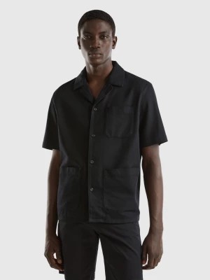 Zdjęcie produktu Benetton, Shirt In Modal® And Cotton Blend, size S, Black, Men United Colors of Benetton