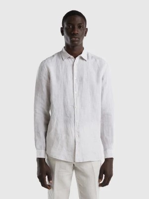 Zdjęcie produktu Benetton, Shirt In Pure Linen, size L, Light Gray, Men United Colors of Benetton