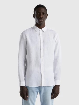 Zdjęcie produktu Benetton, Shirt In Pure Linen, size M, White, Men United Colors of Benetton