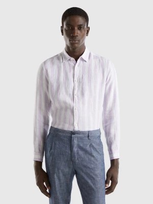 Zdjęcie produktu Benetton, Shirt In Pure Linen, size S, Lilac, Men United Colors of Benetton