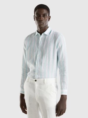 Zdjęcie produktu Benetton, Shirt In Pure Linen, size XL, Light Green, Men United Colors of Benetton