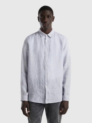 Zdjęcie produktu Benetton, Shirt In Pure Linen, size XL, Sky Blue, Men United Colors of Benetton