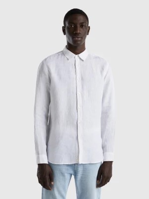 Zdjęcie produktu Benetton, Shirt In Pure Linen, size XL, White, Men United Colors of Benetton