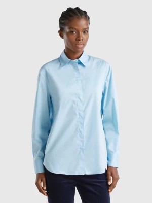 Zdjęcie produktu Benetton, Shirt In Stretch Cotton Blend, size S, Light Blue, Women United Colors of Benetton