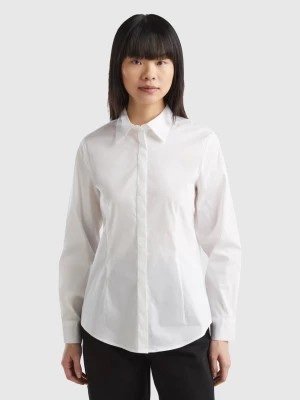 Zdjęcie produktu Benetton, Shirt In Stretch Cotton Blend, size S, White, Women United Colors of Benetton