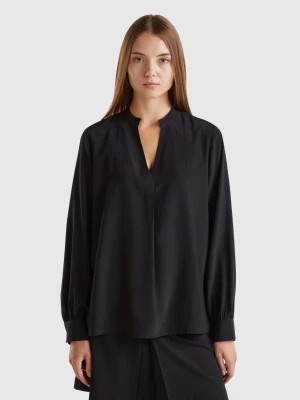 Zdjęcie produktu Benetton, Shirt With Henley Neck, size L, Black, Women United Colors of Benetton