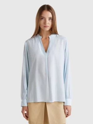 Zdjęcie produktu Benetton, Shirt With Henley Neck, size M, Sky Blue, Women United Colors of Benetton