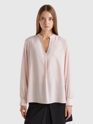 Zdjęcie produktu Benetton, Shirt With Henley Neck, size S, Soft Pink, Women United Colors of Benetton