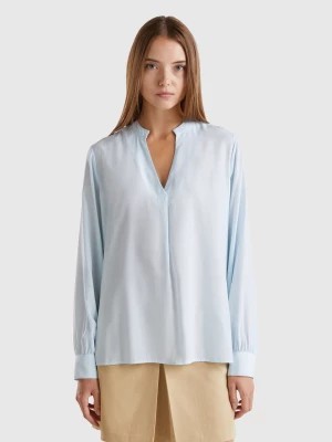 Zdjęcie produktu Benetton, Shirt With Henley Neck, size XL, Sky Blue, Women United Colors of Benetton