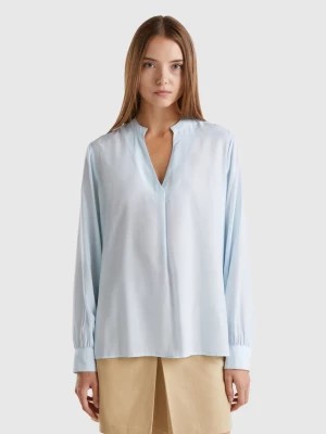 Zdjęcie produktu Benetton, Shirt With Henley Neck, size XS, Sky Blue, Women United Colors of Benetton