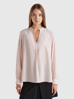 Zdjęcie produktu Benetton, Shirt With Henley Neck, size XS, Soft Pink, Women United Colors of Benetton