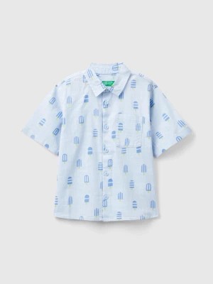 Zdjęcie produktu Benetton, Shirt With Ice Cream Print, size 110, Sky Blue, Kids United Colors of Benetton