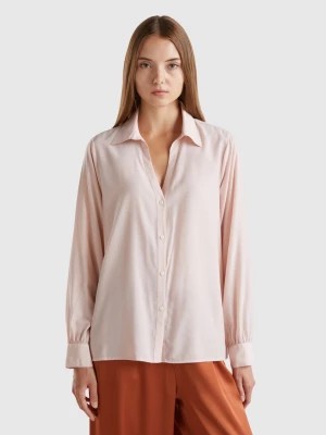 Zdjęcie produktu Benetton, Shirt With V-neck, size XL, Soft Pink, Women United Colors of Benetton