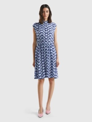 Zdjęcie produktu Benetton, Short Dress With Bow Print, size L, Sky Blue, Women United Colors of Benetton