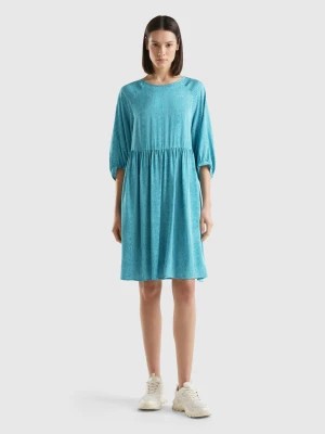 Zdjęcie produktu Benetton, Short Patterned Dress, size XS, Teal, Women United Colors of Benetton