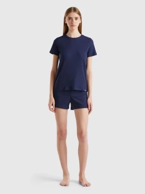 Zdjęcie produktu Benetton, Short Pyjamas In Stretch Cotton Blend, size XXS, Dark Blue, Women United Colors of Benetton