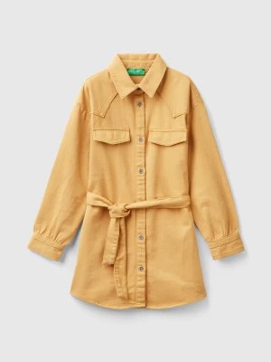 Zdjęcie produktu Benetton, Short Shirt Dress With Sash, size XL, Camel, Kids United Colors of Benetton