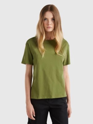 Zdjęcie produktu Benetton, Short Sleeve 100% Cotton T-shirt, size L, Military Green, Women United Colors of Benetton