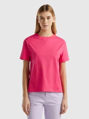 Zdjęcie produktu Benetton, Short Sleeve 100% Cotton T-shirt, size M, Fuchsia, Women United Colors of Benetton