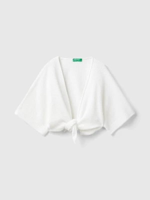 Zdjęcie produktu Benetton, Short Sleeve Cardigan In Linen Blend, size 2XL, White, Kids United Colors of Benetton