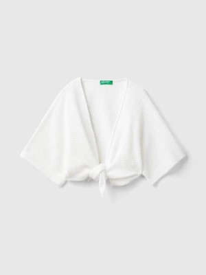 Zdjęcie produktu Benetton, Short Sleeve Cardigan In Linen Blend, size 3XL, White, Kids United Colors of Benetton