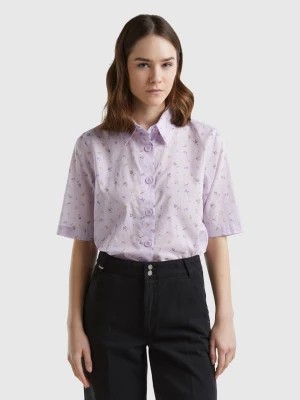 Zdjęcie produktu Benetton, Short Sleeve Patterned Shirt, size XS, Lilac, Women United Colors of Benetton