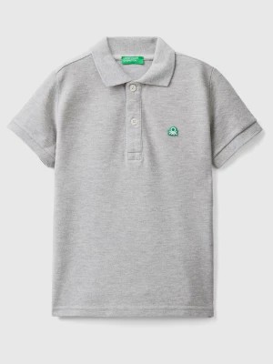 Zdjęcie produktu Benetton, Short Sleeve Polo In Organic Cotton, size 110, Light Gray, Kids United Colors of Benetton
