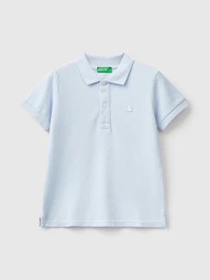 Zdjęcie produktu Benetton, Short Sleeve Polo In Organic Cotton, size 110, Sky Blue, Kids United Colors of Benetton