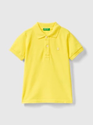 Zdjęcie produktu Benetton, Short Sleeve Polo In Organic Cotton, size 110, Yellow, Kids United Colors of Benetton