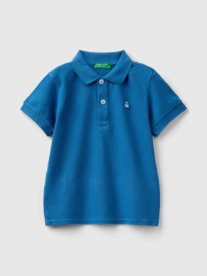 Zdjęcie produktu Benetton, Short Sleeve Polo In Organic Cotton, size 116, Blue, Kids United Colors of Benetton