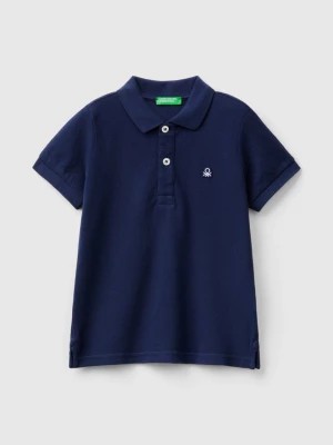 Zdjęcie produktu Benetton, Short Sleeve Polo In Organic Cotton, size 116, Dark Blue, Kids United Colors of Benetton