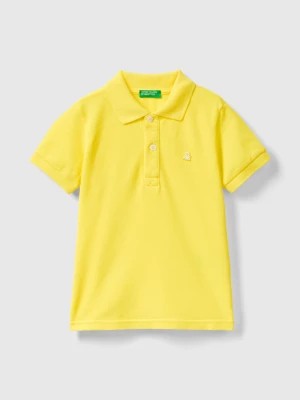 Zdjęcie produktu Benetton, Short Sleeve Polo In Organic Cotton, size 116, Yellow, Kids United Colors of Benetton