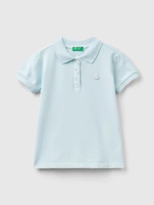 Zdjęcie produktu Benetton, Short Sleeve Polo In Organic Cotton, size 2XL, Aqua, Kids United Colors of Benetton