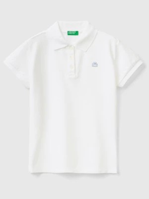 Zdjęcie produktu Benetton, Short Sleeve Polo In Organic Cotton, size 2XL, White, Kids United Colors of Benetton