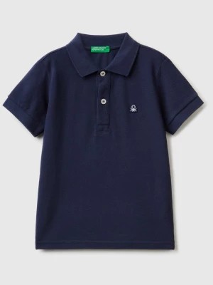 Zdjęcie produktu Benetton, Short Sleeve Polo In Organic Cotton, size 90, Dark Blue, Kids United Colors of Benetton