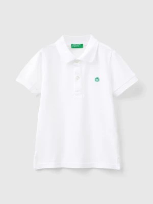 Zdjęcie produktu Benetton, Short Sleeve Polo In Organic Cotton, size 90, White, Kids United Colors of Benetton