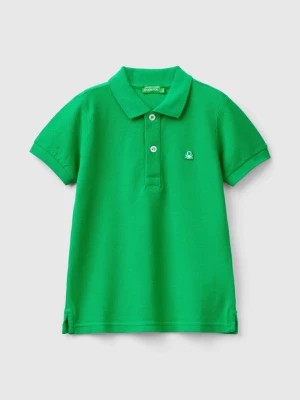 Zdjęcie produktu Benetton, Short Sleeve Polo In Organic Cotton, size 98, Green, Kids United Colors of Benetton