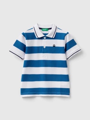 Zdjęcie produktu Benetton, Short Sleeve Polo With Stripes, size 104, Blue, Kids United Colors of Benetton